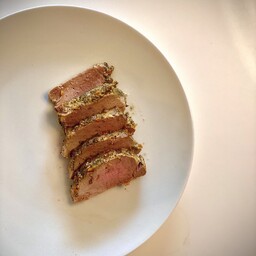 Pork fillet with mustard and Provencal herbs